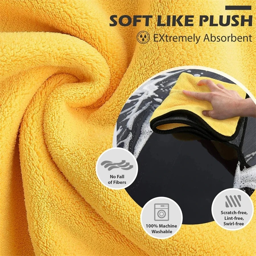 Microfiber Car Cleaning Towels — Professional Detailing Cloths (1, 2 or 6 Pack)