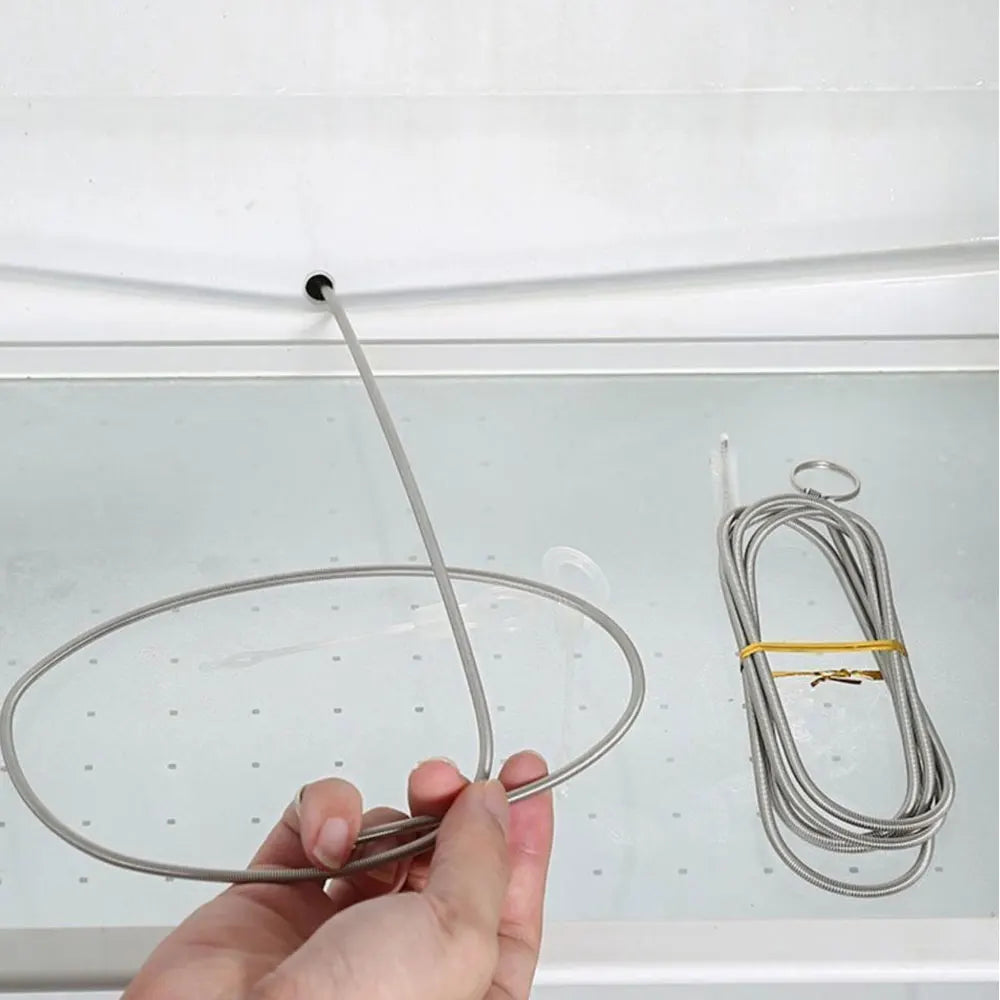 Refrigerator Drain Cleaning Brush Set — Flexible Coil Scrub Tool