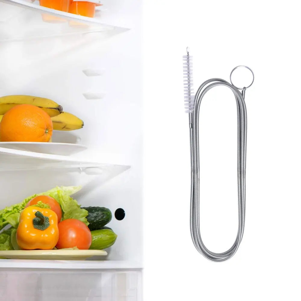 Refrigerator Drain Cleaning Brush Set — Flexible Coil Scrub Tool