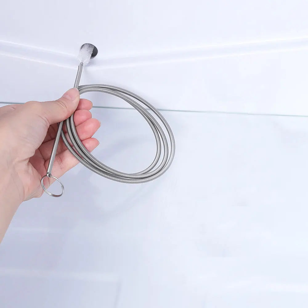 Refrigerator Drain Cleaning Brush Set — Flexible Coil Scrub Tool