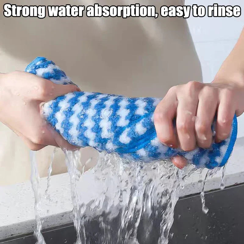 Microfiber Kitchen Dishcloths — Thickened Absorbent Cleaning Cloths