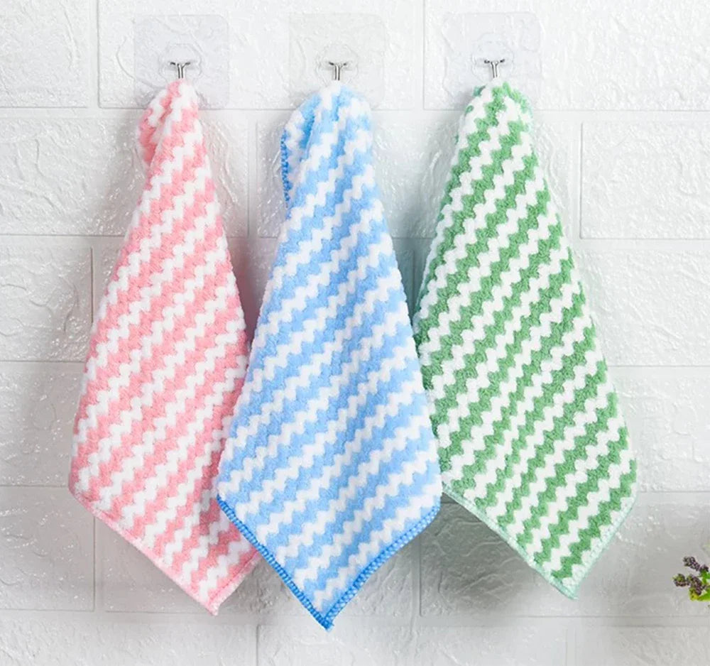 Microfiber Kitchen Dishcloths — Thickened Absorbent Cleaning Cloths