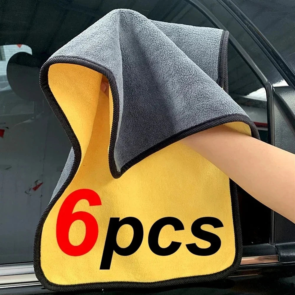 Microfiber Car Cleaning Towels — Professional Detailing Cloths (1, 2 or 6 Pack)