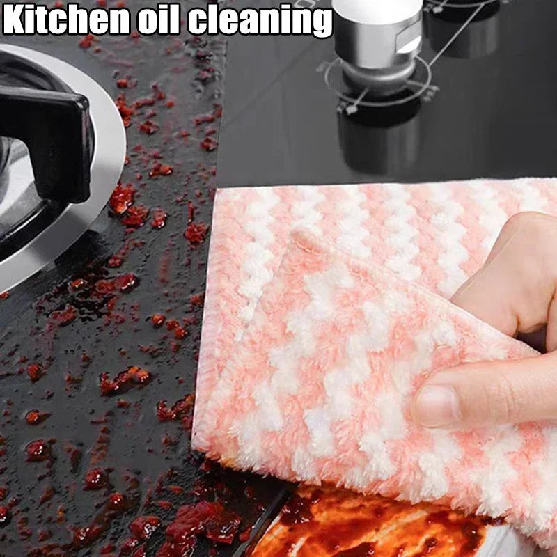 Microfiber Kitchen Dishcloths — Thickened Absorbent Cleaning Cloths