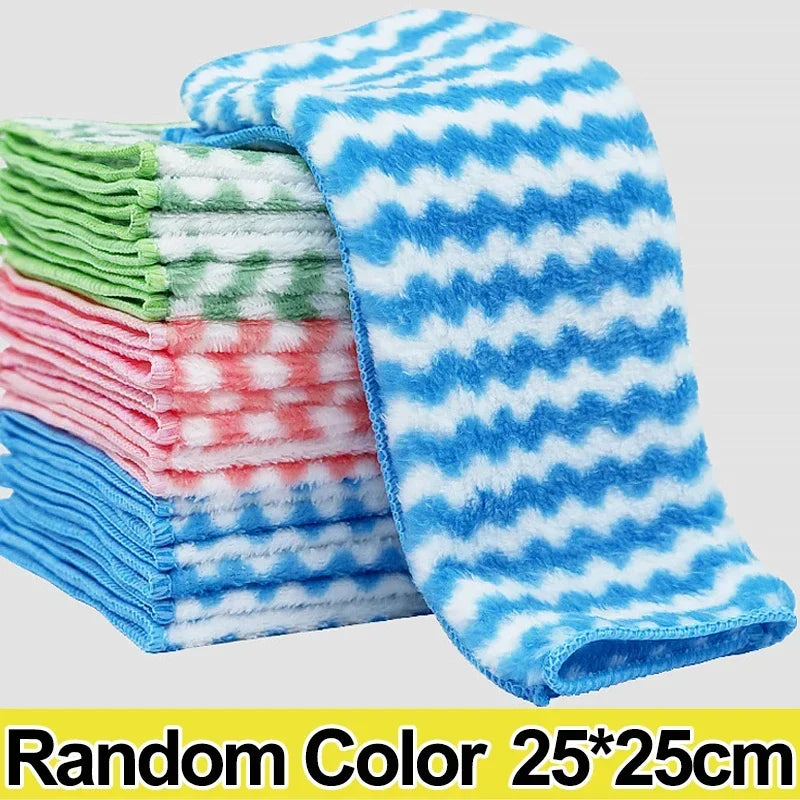 Microfiber Kitchen Dishcloths — Thickened Absorbent Cleaning Cloths