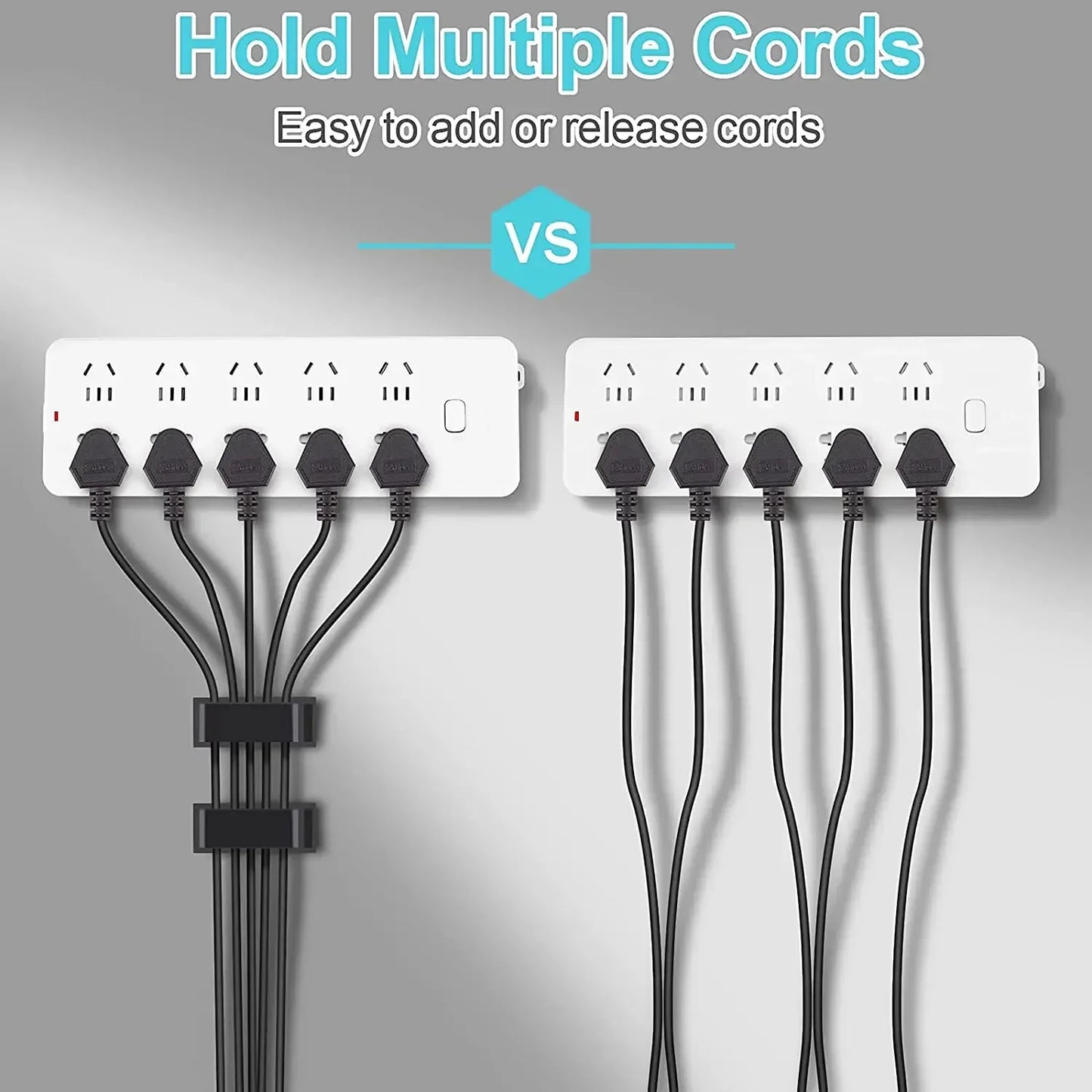 Self-Adhesive Cable Clips — Cord Management Wire Holder for Home, Office & Car