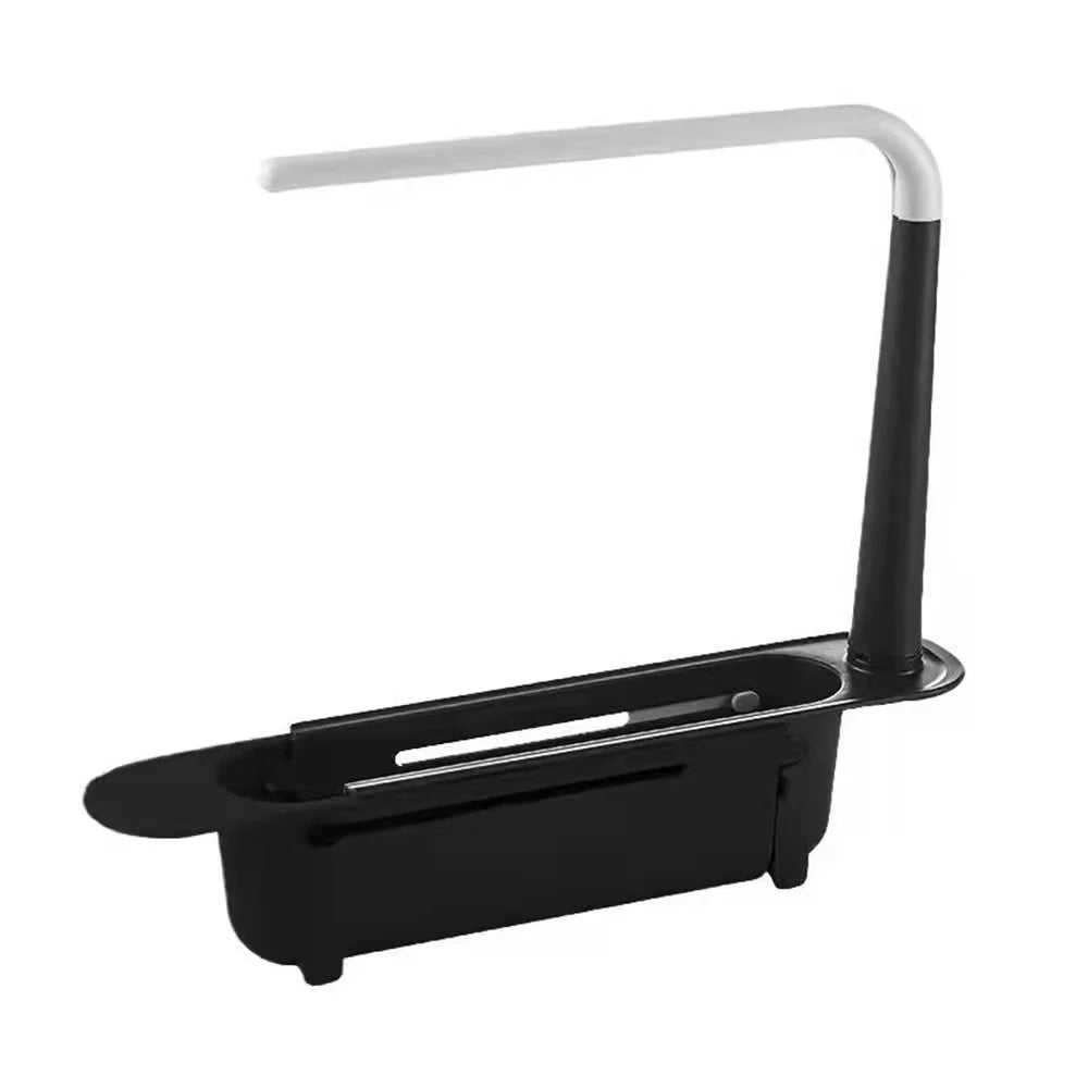 Telescopic Sink Shelf — Adjustable Kitchen Organiser with Soap & Sponge Holder