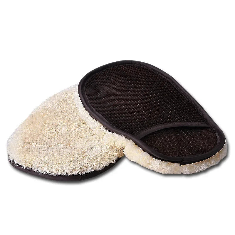 Soft Wool Car Wash Gloves — Cleaning Brush for Cars & Motorcycles