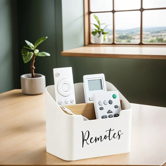TV Remote Control Holder — Desk Organiser with 2 Compartments