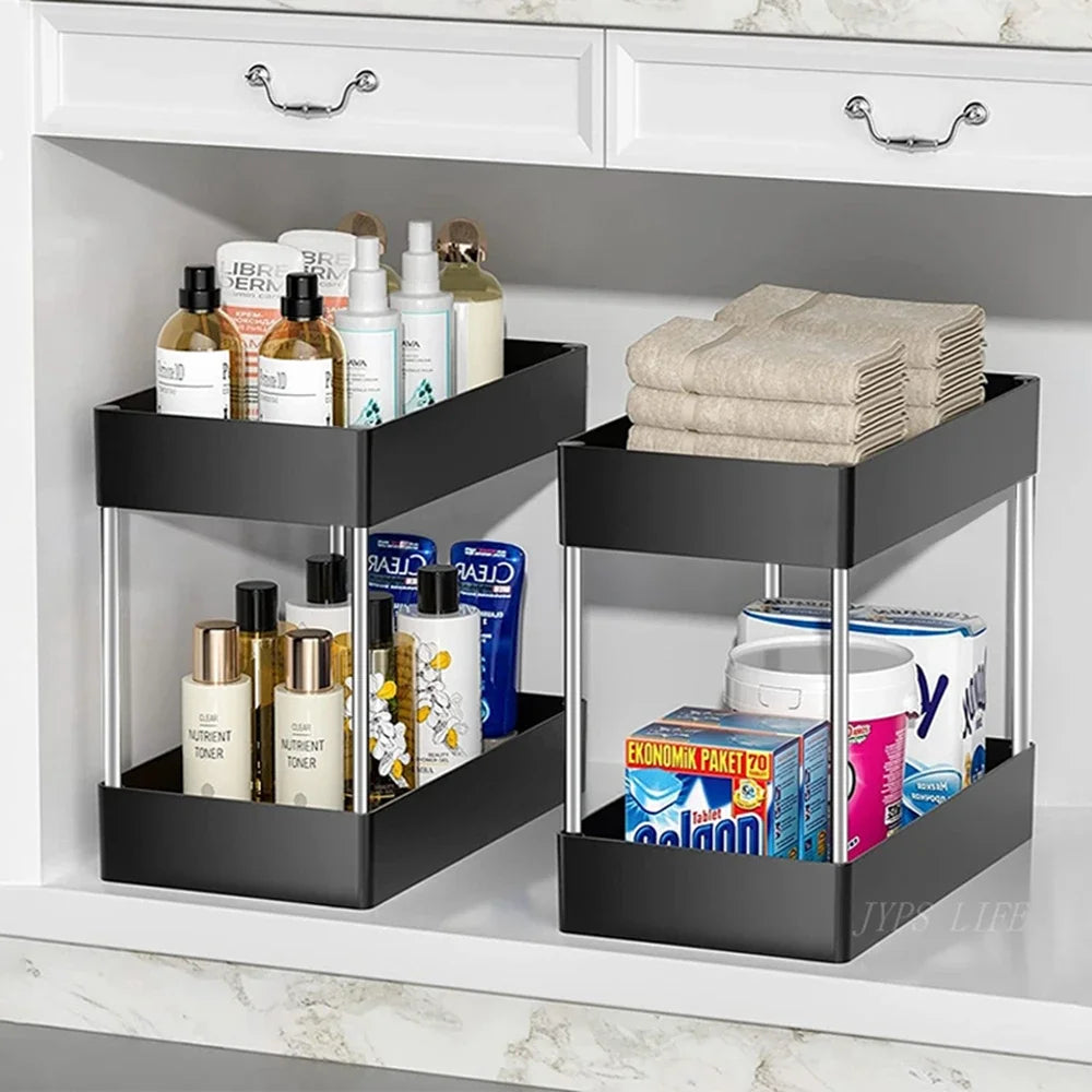 2-Tier Under Sink Organiser — Kitchen & Bathroom Cabinet Storage Rack